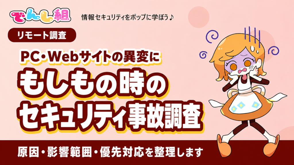 えりにゃんのイラストを使った「もしもの時のセキュリティ事故調査」のサムネイル